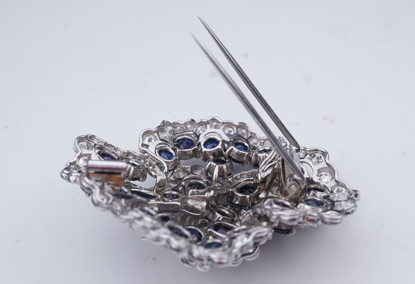 Vourakis, a sapphire and diamond demi-parure, mid-late 20th century
